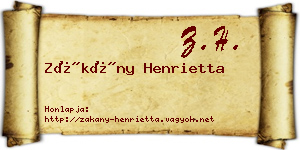 Zákány Henrietta névjegykártya