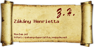 Zákány Henrietta névjegykártya
